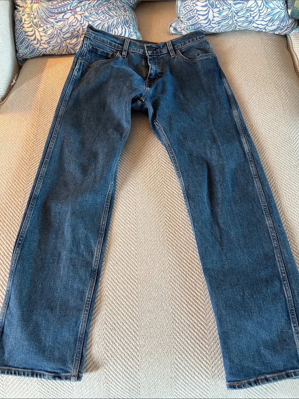 Classic Straight-Leg Men's Jeans in Dark Blue